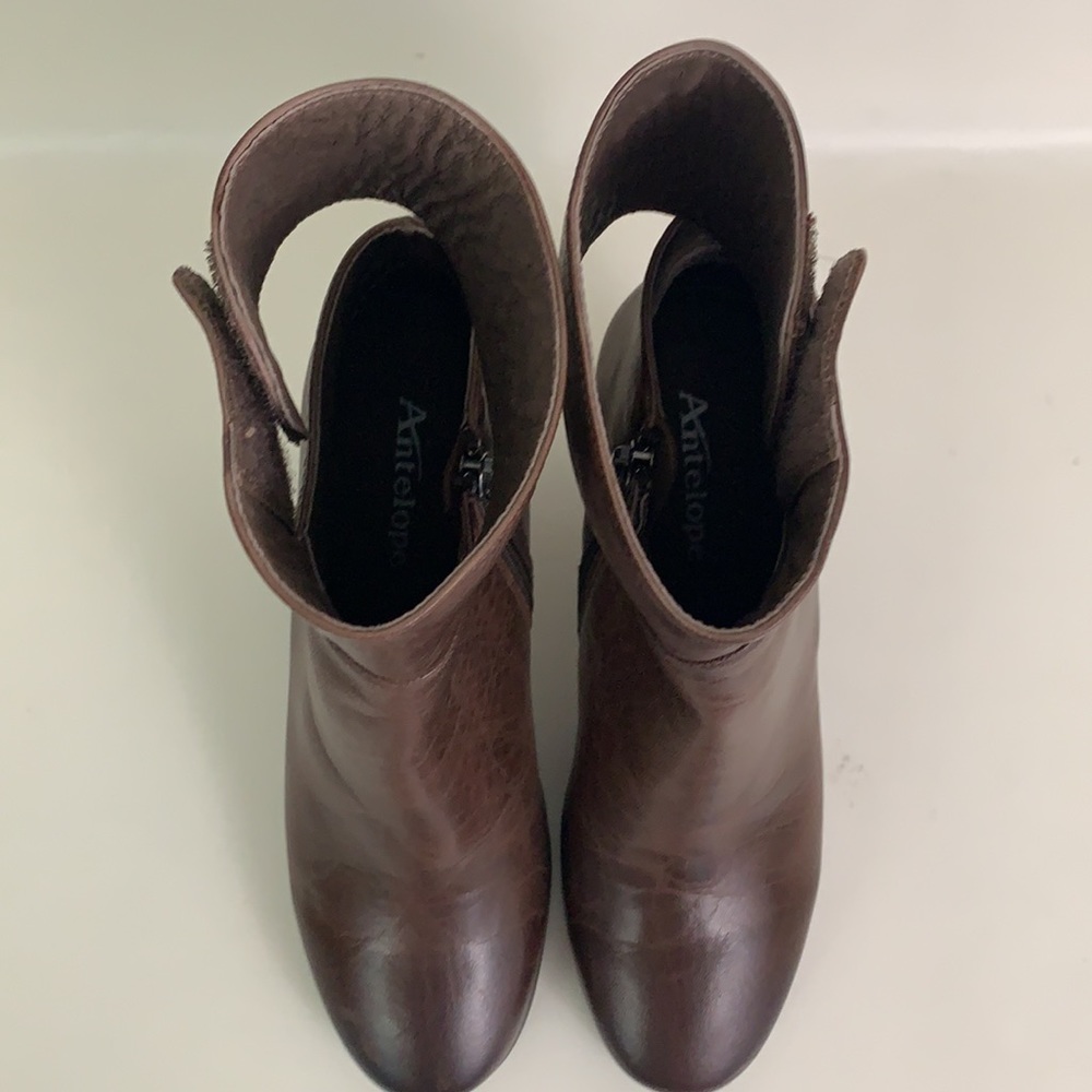 Antelope 656 Stripe Block Heel Brown Boot - image 7